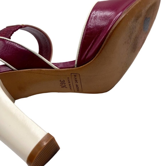 Marc Jacobs Magenta Pink Orange White Piping Heeled Sandal European 36.5… - Picture 13 of 14